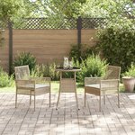 vidaXL Ensemble de Dîner de Jardin de 3 Pièces en Rotin Beige
