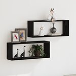 Étagères murales vidaXL 2 pièces Chêne noir 60x15x23 cm en bois d'ingénierie