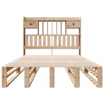 vidaXL Lit bibliothèque sans matelas 135x190 cm bois de pin massif