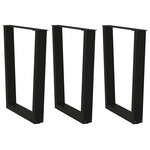 vidaXL Pieds de table à manger en V 3 pièces Noir 70 x (72-73 3) cm Acier