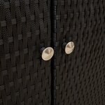 vidaXL Armoire de rangement Noir 100x36x102 cm Rotin
