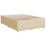 vidaXL Sommier à lattes de lit avec matelas Crème 140x200 cm Tissu
