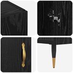 vidaXL Buffet Chêne noir 90 x 34 x 80 cm Bois d'ingénierie