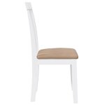 vidaXL Chaises à manger coussins 2 Pièces blanc bois massif caoutchouc
