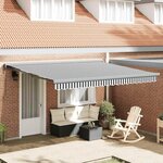 vidaXL Auvent rétractable anthracite et blanc 4x3 m tissu et aluminium