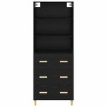 vidaXL Haut Armoire Chêne noir 69 5 x 32 5 x 180 cm Bois d'ingénierie