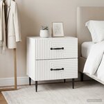 vidaXL Cabinet de chevet 2 pièces Blanc brillant 43 x 34 5 x 47 5 cm