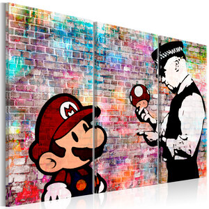 Tableau - rainbow brick (banksy) l x h en cm 90x60