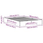vidaXL Cadre de lit surélevé Marron 135 x 190 cm Bois massif en pin