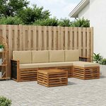 vidaXL Ensemble de canapés d'extérieur 6 Pièces Naturel et Beige