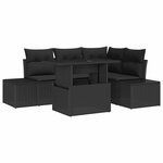 vidaXL Ensemble de canapé de jardin 5 Pièces Noir 100 x 55 x 73 cm