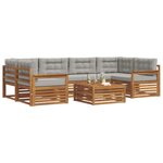 vidaXL Ensemble de canapés d'extérieur 7 pc Gris Naturel et Clair