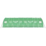 vidaXL Serre avec cadre en acier vert 32 m² 8x4x2 m