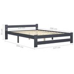 vidaXL Cadre de lit sans matelas gris foncé pin massif 120x200 cm