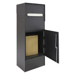 Boîte à colis en acier  Multipack EP3104  fenêtre d'introduction et porte  Noir