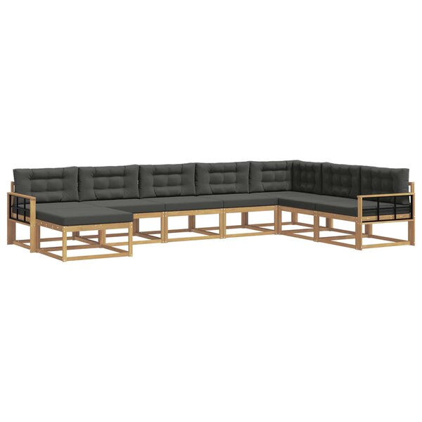 vidaXL Ensemble de canapés d'extérieur 8 pc Blanc et anthracite