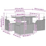 vidaXL Ensemble de canapé de jardin Manuel 5 Pièces Noir 100 x 55 x 73 cm