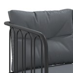 vidaXL Canapé de jardin avec coussins forme de L noir acier textilène
