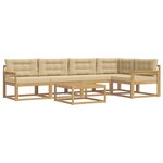 vidaXL Ensemble de canapés d'extérieur 6 pc Blanc et Beige Polyester
