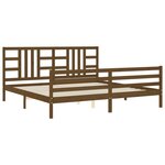 vidaXL Cadre de lit avec tête de lit marron miel 200x200cm bois massif
