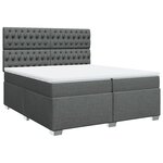 vidaXL Sommier à lattes de lit avec matelas Gris foncé 200x200cm Tissu