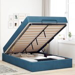 vidaXL Cadre de lit avec matelas avec matelas 2 Pièces Bleu Velours