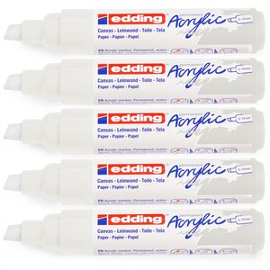 Marqueur acrylique large 5000 blanc trafic 5-10 mm x 5 EDDING