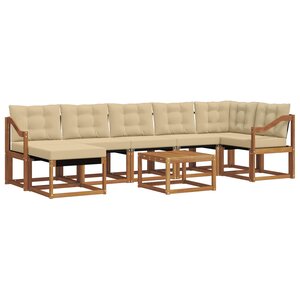 vidaXL Ensemble de canapés d'extérieur 8 pc Naturel et Beige