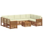 vidaXL Ensemble de canapés d'extérieur 10 pc Naturel et Crème