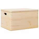 vidaXL Boîte en bois avec couvercle et poignées bois de pin massif