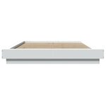 vidaXL Cadre de lit avec lumières LED blanc 135x190 cm bois ingénierie