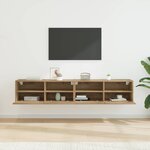 vidaXL Meubles TV muraux 2 Pièces Chêne artisanal 80 x 30 x 30 cm