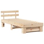 vidaXL Cadre de lit avec tête de lit Naturel 90 x 200 cm Pin massif