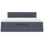 vidaXL Cadre de lit ottoman avec matelas gris foncé 200x200 cm velours