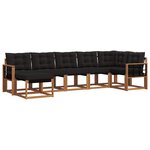 vidaXL Ensemble de canapés d'extérieur 7 pc Naturel et Noir