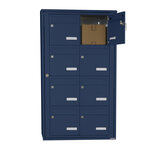 Bloc collectif leabox.com  2x4  grade 3  simple face  Extérieur  fixation murale  Bleu Saphir RAL 5003 finition brillante