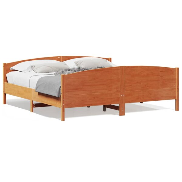 vidaXL Cadre de lit sans matelas cire marron 180x200cm bois pin massif