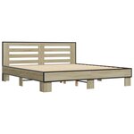 vidaXL Cadre de lit sans matelas chêne sonoma 200x200 cm