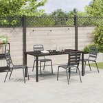 vidaXL Ensemble de salle à manger de jardin 5 pièces en acier gris foncé