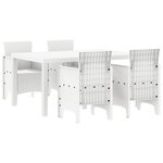 vidaXL Ensemble de Salle à Manger Jardin 5 Pièces Blanc Rotin Synthétique