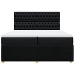 vidaXL Sommier à lattes de lit avec matelas Noir 200x200 cm Tissu