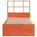 vidaXL Cadre de lit sans matelas cire marron 100x200cm bois pin massif