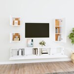 vidaXL Ensemble de meubles TV 5 Pièces Blanc Bois d'ingénierie