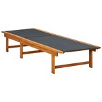 vidaXL Chaise longue Bois d'acacia solide et textilène