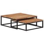 vidaXL Tables basses gigognes 2 Pièces Bois d'acacia massif