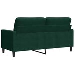 vidaXL Canapé à 2 places Vert foncé 140 cm Velours