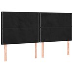 vidaXL Tête de lit à LED Noir 160x5x118/128 cm Velours