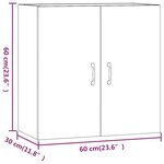 vidaXL Armoire murale Chêne sonoma 60x31x60 cm Bois d'ingénierie