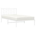 vidaXL Cadre de lit métal sans matelas et tête de lit blanc 107x203 cm