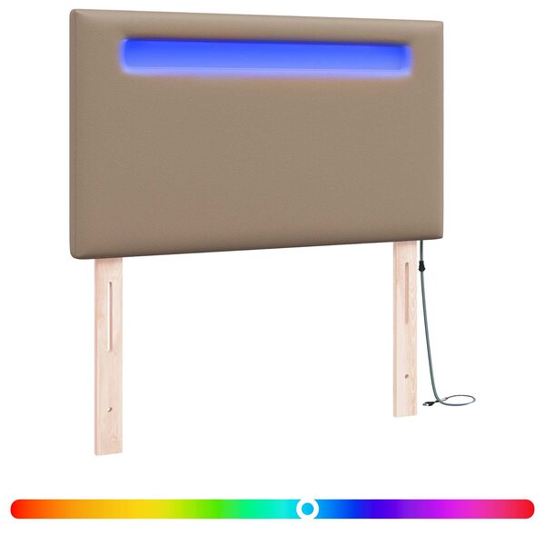 vidaXL Tête de lit LED Cappuccino 90 cm Cuir synthétique